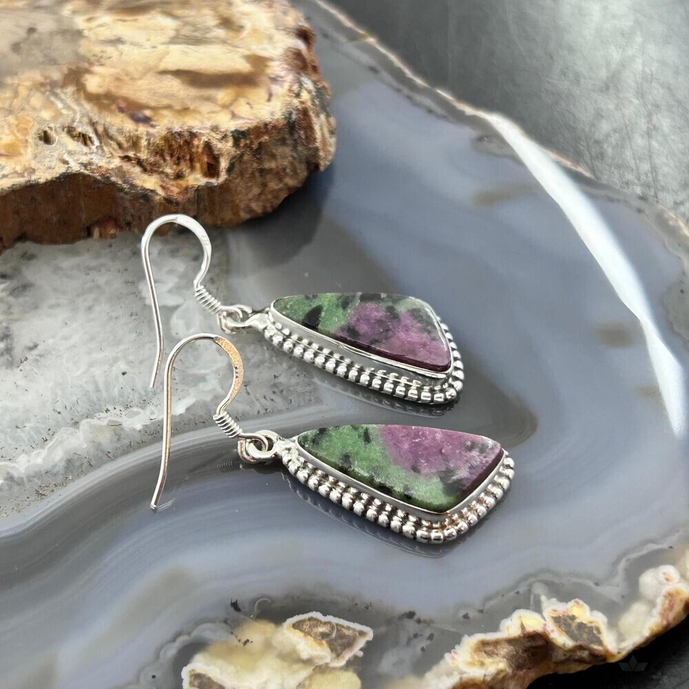 Sterling Southwestern Style Triangular Ruby Zoisi… - image 3